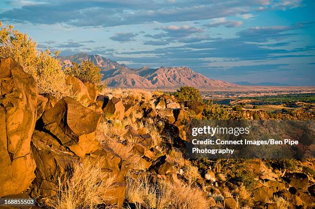 rocky landscape near albuquerque, new mexico, usa - albuquerque stock-fotos und bilder