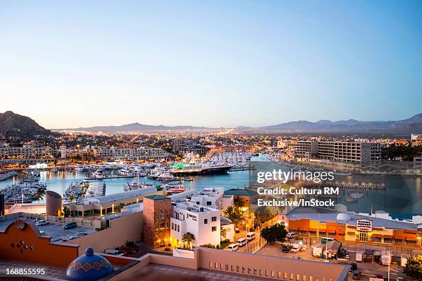 cabo san lucas marina as seen from playa grande resort, mexico - cabo san lucas stock-fotos und bilder