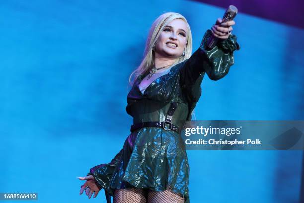 Kim Petras performs at Life Is Beautiful on September 24, 2023 in Las Vegas, Nevada.