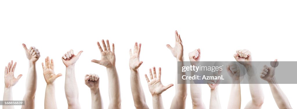 Hand Up Behaviour Hands Up High-Res Stock Photo - Getty Images