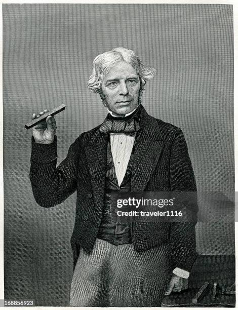 michael faraday - michael faraday stock illustrations