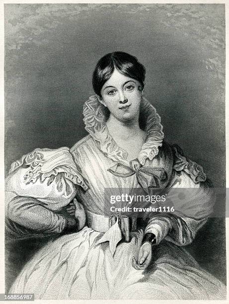 letitia elizabeth landon - poetry stock illustrations