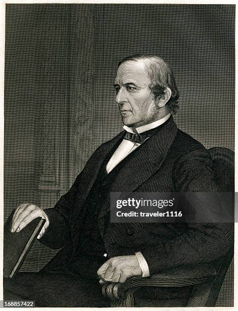 william ewart gladstone - 1873 stock illustrations