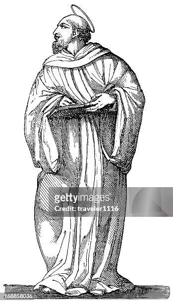 saint bernard von clairvaux - monk religious occupation stock-grafiken, -clipart, -cartoons und -symbole