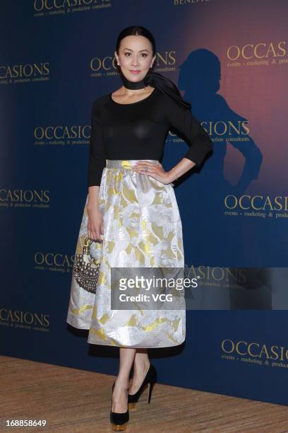 Actress Carina Lau attends Occasions charity dinner at Four Seasons Hotel on May 15, 2013 in Hong Kong, Hong Kong.
