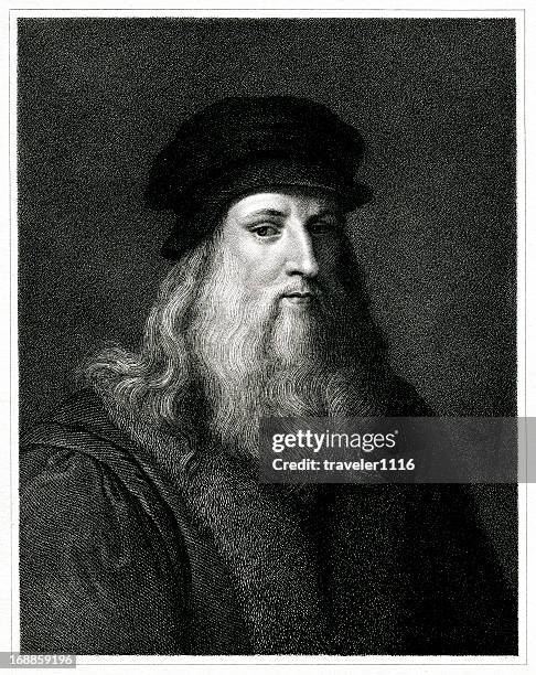 leonardo da vinci - painter studio stock illustrations