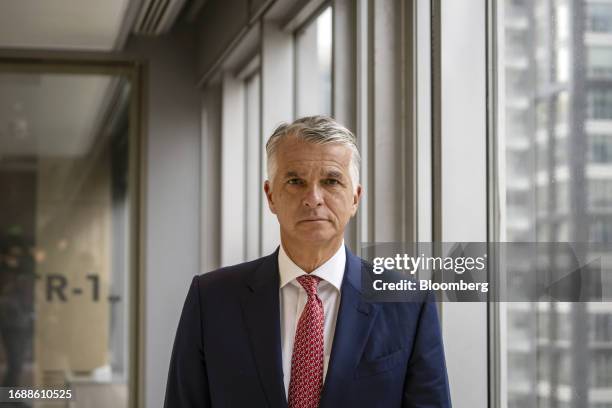 Sergio Ermotti, chief executive officer of UBS Group AG, in Beijing, China, on Monday, Sept. 25, 2023. Ermotti said he's seeing "good momentum" this...