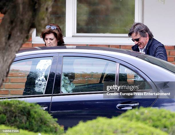 Penelope Cruz's mother Encarna Sanchez visits Monica Cruz, sister of Penelope Cruz, after she gave birth to a girl following artificial insemination...