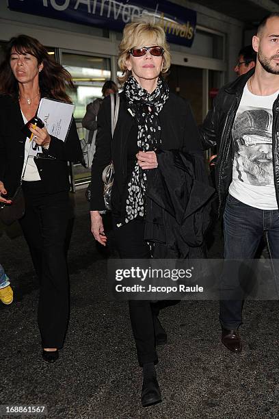 Jane Fonda is seen arriving at Nice airport during The 66th Annual Cannes Film Festival on May 16, 2013 in Nice, France.