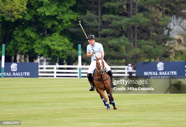 Prince Harry competes at the Greenwich Polo Club during the sixth day of HRH Prince Harry's visit to the United States. The Sentebale Royal Salute...