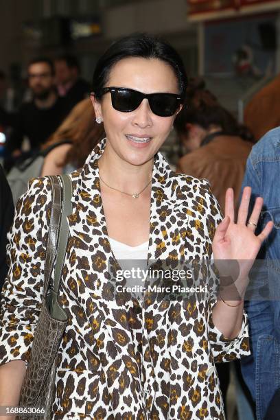 Carina Lau arrives at Nice airport to attend the 66th annual Cannes Film Festival on May 16, 2013 in Nice, France.