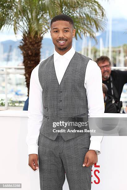 Actor Michael B. Jordan attends the 'Fruitvale Station' Photocall during the 66th Annual Cannes Film Festival at the Palais des Festivals on May 16,...