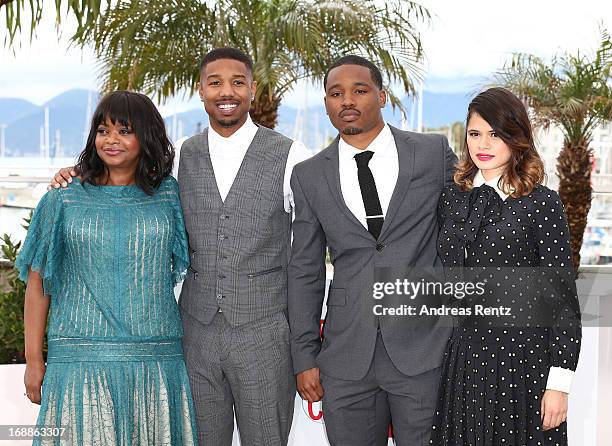 Actress Octavia Spencer, actor Michael B. Jordan, Director Ryan Coogler and actress Melonie Diaz attend the 'Fruitvale Station' Photocall during the...