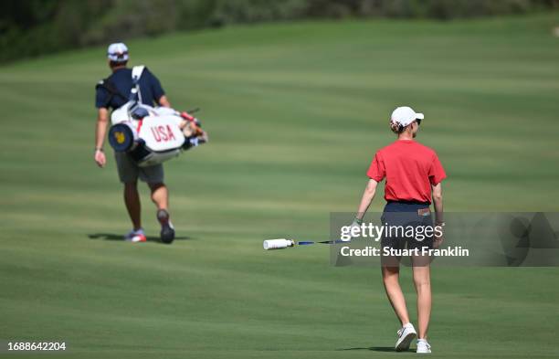 Nelly Korda of team USA walks during practice prior to the The Solheim Cup at Finca Cortesin Golf Club on September 18, 2023 in Casares, Spain.