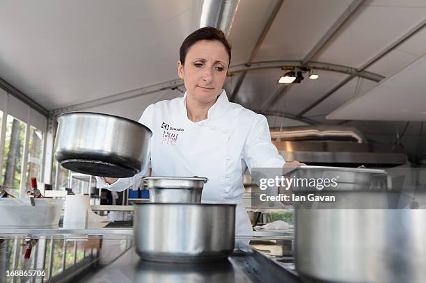 Electrolux partner chef Anne-Sophie Pic attends Chef's Table by Electrolux with Anne-Sophie Pic at Electrolux Agora Pavilion on May 16, 2013 in...