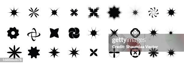 sparkle, starburst, twinkle, star burst, sunray, sunbeam and sunburst icons set. y2k design element. - the millennium stock illustrations