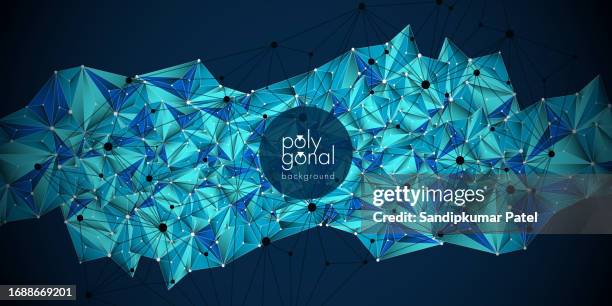 abstract technology background with connecting dots and lines. - 3d circle angle stock illustrations