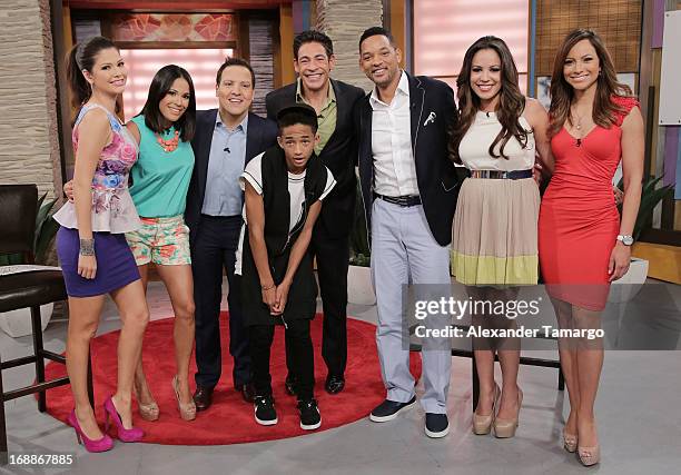 Ana Patricia Gonzalez, Karla Martinez, Raul Gonzalez, Jaden Smith, Johnny Lozada, Will Smith, Stephanie Severino and Satcha Pretto visit Univision's...