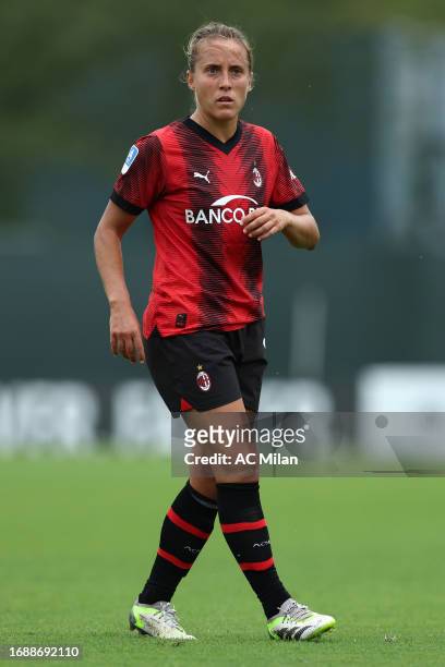 Valentina Cernoia of AC Milan looks on during the Women Serie A match between AC Milan and AS Roma at Vismara PUMA House of Football on September 17,...