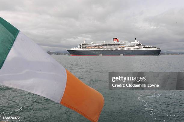 The RMS Queen Mary 2 is berthed one mile of the coast of Dublin on May 16, 2013 in Dublin Ireland The RMS Queen Mary 2, the world's largest ocean...