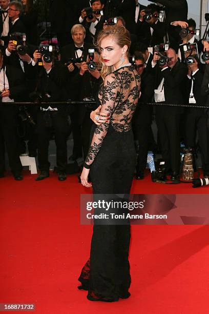 Cara Delevingne attends the Opening Ceremony and Premiere of 'The Great Gatsby' at The 66th Annual Cannes Film Festival at Palais des Festivals on...