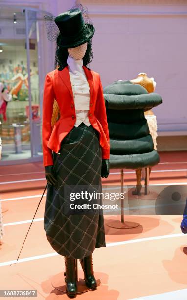 Creation for Christian Dior by fashion designer, John Galliano is displayed during "Mode Et Sport, D'un Podium A L'Autre" exhibition at Musee Des...