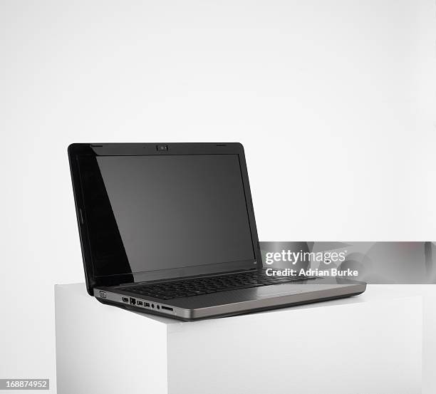 laptop. - museum pedestal stock pictures, royalty-free photos & images