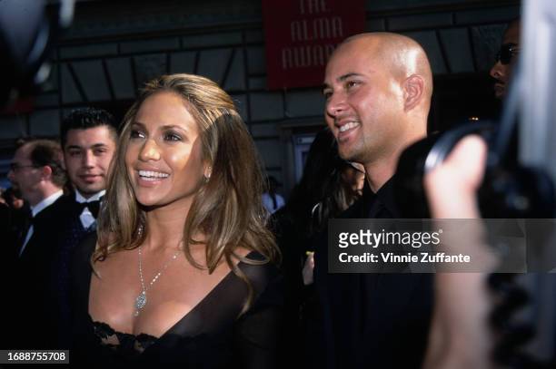 Jennifer Lopez and choreographer Cris Judd attend the 2001 ALMA Awards at the Pasadena Civic Auditorium in Pasadena, California, United States, 22nd...