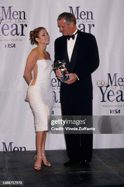 Jennifer Lopez with winner Pat Riley during the 3rd Annual GQ Men of the Year Awards at the Radio City Music Hall in New York City, New York, United...