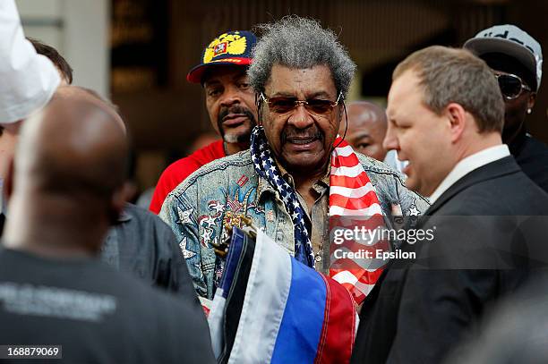 Promoter Don King arrives for the official weigh-in for the fight between Denis Lebedev of Russia and Guillermo Jones of Panama their WBA...