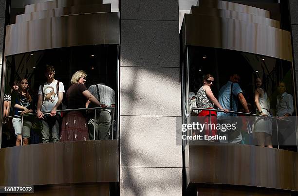 People watch the official weigh-in for the fight between Denis Lebedev of Russia and Guillermo Jones of Panama their WBA cruiserweight title bout at...