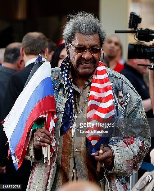 Promoter Don King arrives for the official weigh-in for the fight between Denis Lebedev of Russia and Guillermo Jones of Panama their WBA...
