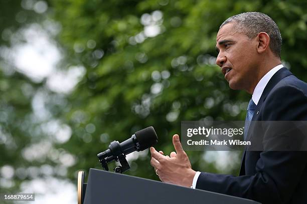 President Barack Obama speaks to the media during a news conference with Prime Minister Recep Tayyip Erdogan of Turkey , in the Rose Garden at the...