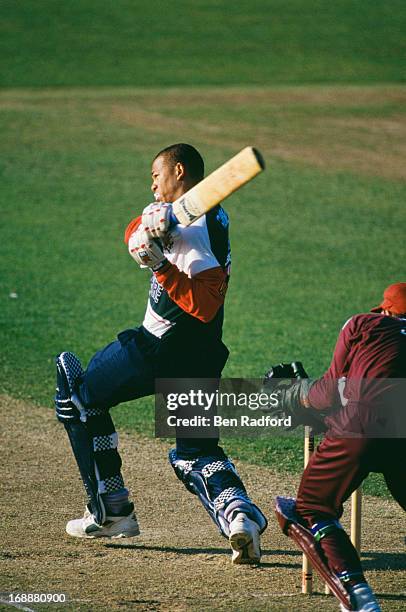 Australian cricketer Andrew Symonds batting for Gloucestershire against Somerset in a Sunday League, first round match at Taunton County Ground,...