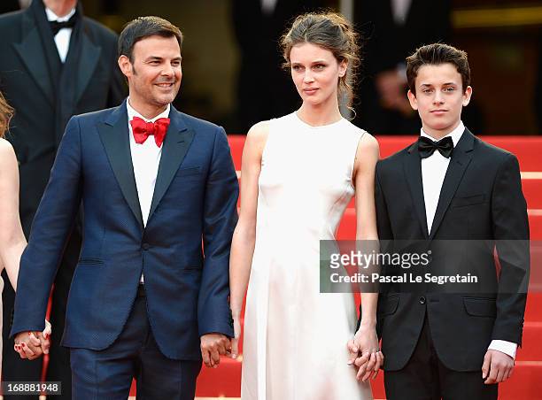 Francois Ozon, Marine Vacth and Fantin Ravat attend the 'Jeune & Jolie' premiere during The 66th Annual Cannes Film Festival at the Palais des...