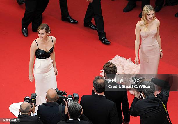 Actress Emma Watson attends 'The Bling Ring' premiere during The 66th Annual Cannes Film Festival at the Palais des Festivals on May 16, 2013 in...