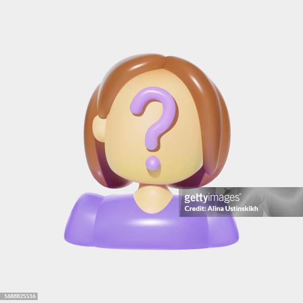 3d icon with woman head with