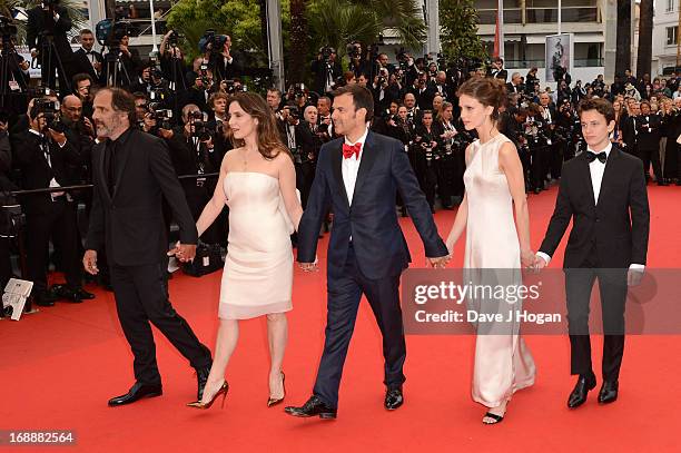 Frederic Pierrot, Charlotte Rampling, Francois Ozon, Marine Vacth and Laurent Delbecque attend the 'Jeune & Jolie' premiere during The 66th Annual...