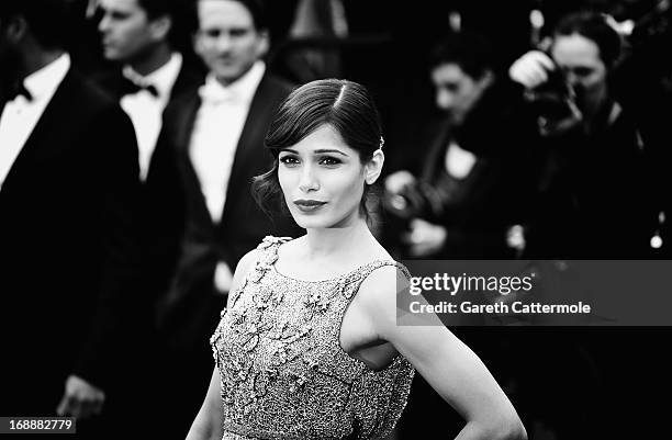 Actress Frieda Pinto attends 'The Bling Ring' premiere during The 66th Annual Cannes Film Festival at the Palais des Festivals on May 16, 2013 in...