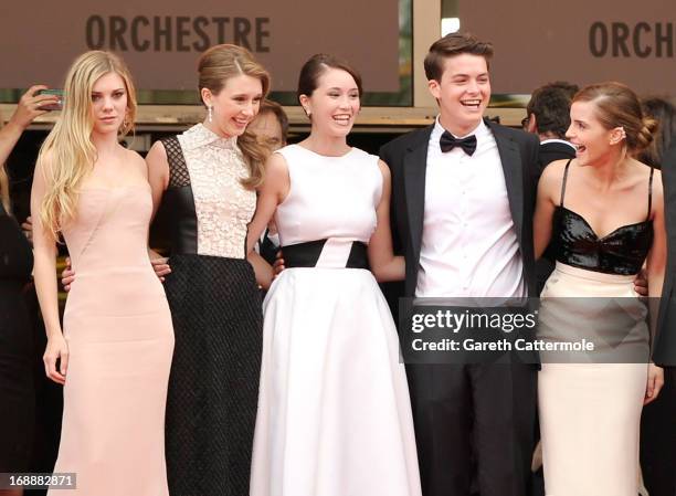 Actors Claire Julien, Taissa Fariga, Katie Chang, Israel Broussard and Emma Watson attend 'The Bling Ring' premiere during The 66th Annual Cannes...