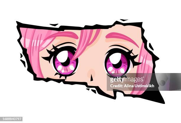 manga cute girl with pink hair