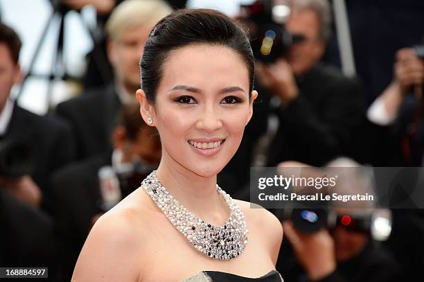 Un Certain Regard jury member Zhang Ziyi attends 'The Bling Ring' premiere during The 66th Annual Cannes Film Festival at the Palais des Festivals on...