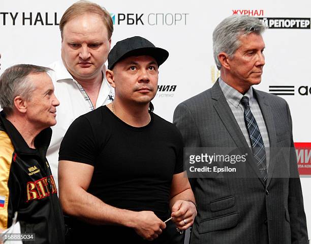 Former Super lightweight world champion Kostya Tszyu arrives for the official weigh-in for the fight between Denis Lebedev of Russia and Guillermo...