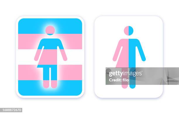 stockillustraties, clipart, cartoons en iconen met transgender people sign symbol - rolwisseling