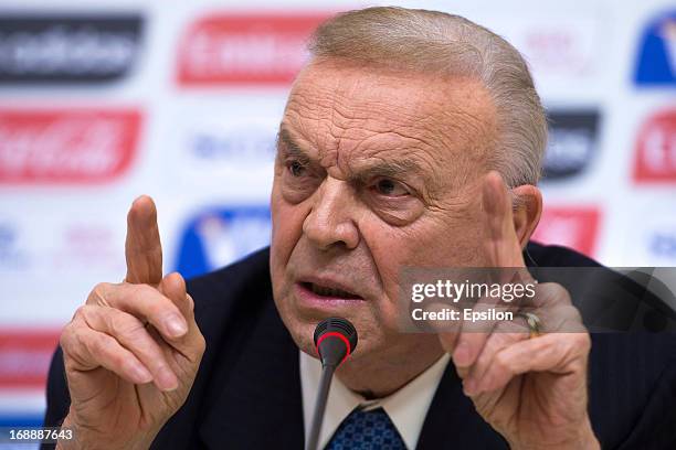 President of LOC 2013 Jose Maria Marin attends during press conference on May 16, 2013 in Rio de Janeiro, Brazil.