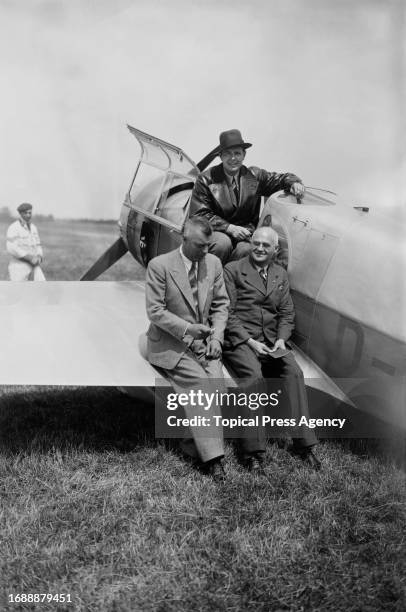 Herr von Winterfield, Dr. Wegenast, and Herr Boehner on arrival from Cologne at Heston Airport, 29th June 1934. The visitors - guests of the...