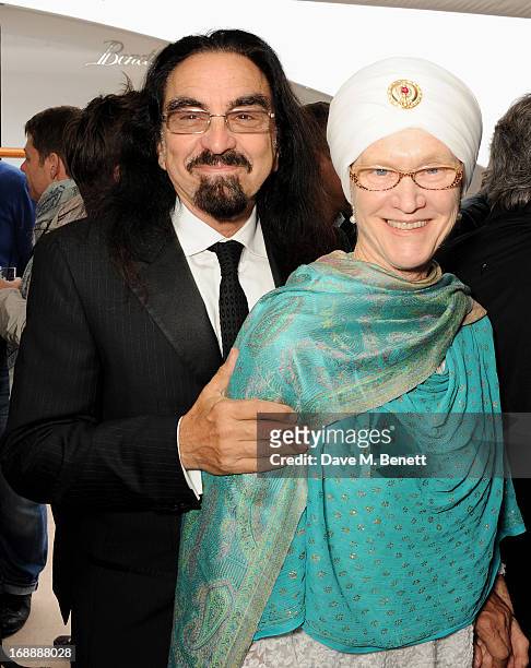 George DiCaprio and wife Peggy DiCaprio attend the Martin Scorsese Film Announcement 'Silence' hosted by John Walker & Sons Voyager Yacht on May 16,...
