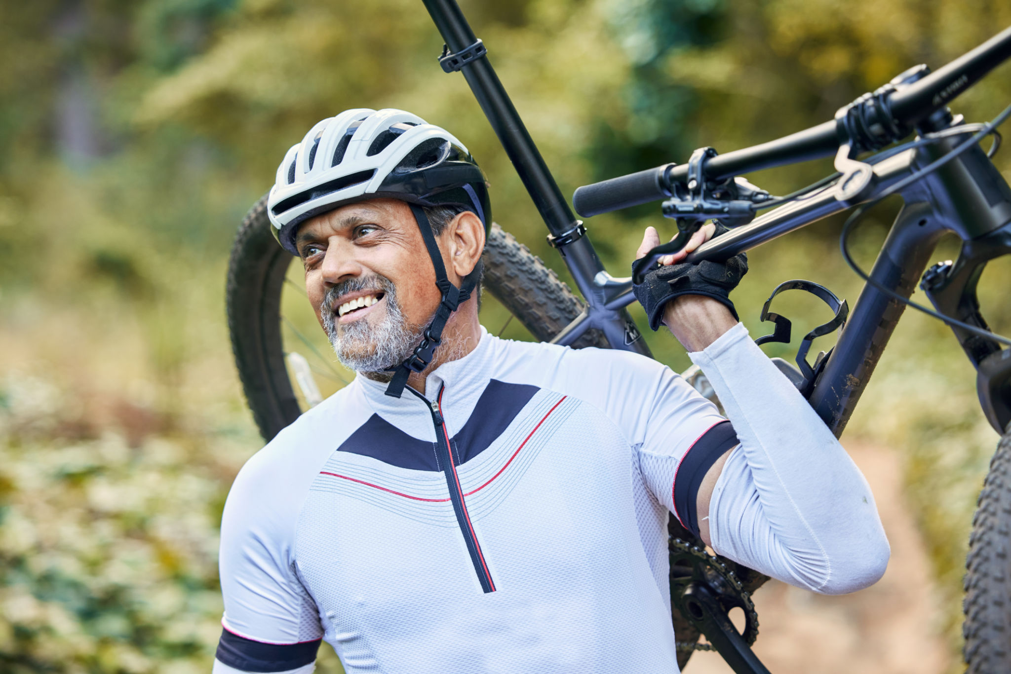 cyclist carrying gear