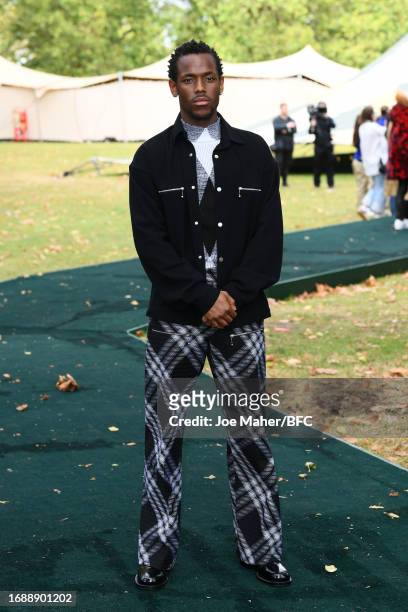 Micheal Ward attends the Burberry show during London Fashion Week September 2023 at Highbury Fields on September 18, 2023 in London, England.