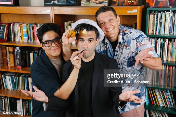 Actor George Salazar who plays lawyer and activist Oscar "Zeta" Acosta Fierro, composer Joe Iconis and actor Gabriel Ebert who plays journalist...